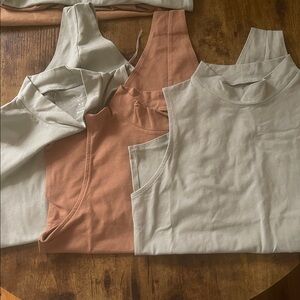 3 pc Women's Cotton Mock Neck Sleeveless Bodysuit